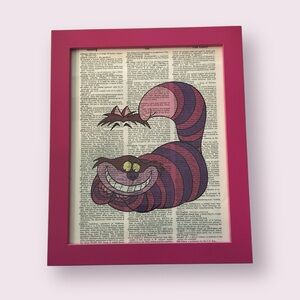 Cheshire‎ Cat Pink and Purple Mixed Media Art